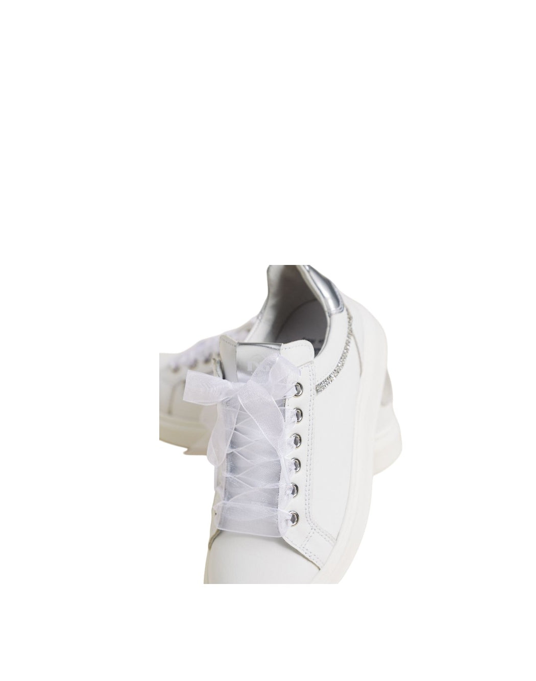Sneaker teen Nero Giardini con strass