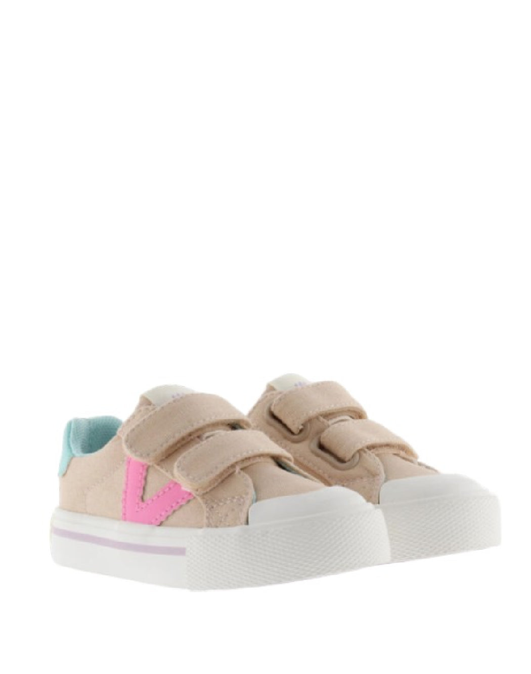 VICTORIA SNEAKERS BAMBINA CON DOPPI STRAPPI-ROSA E LAVANDA CON DETTAGLI PASTELLO