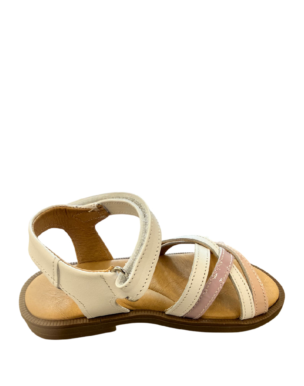 Platis Sandali Bimba con Listini Incrociati Multi-Pastello