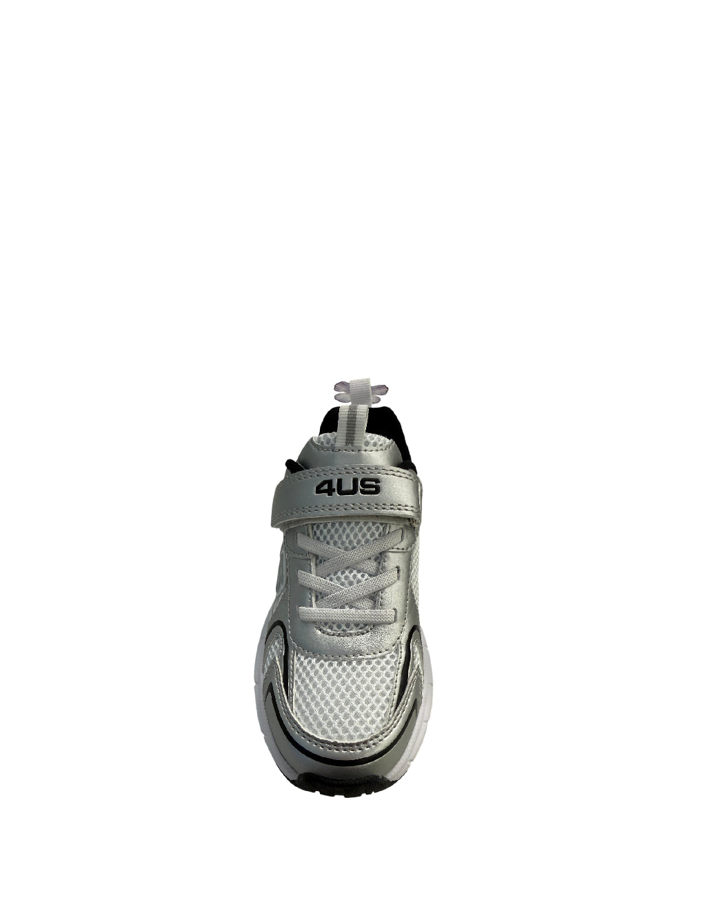 4Us Paciotti Sneakers- Silver/Black e Mesh con Velcro