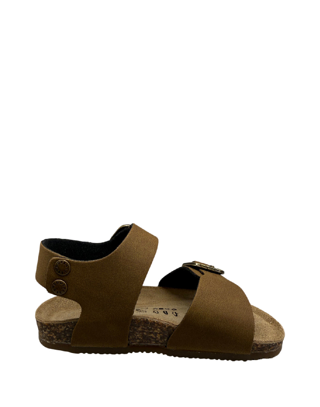 Valchic Sandalo Bio per Bambino in Vera Pelle – Doppio Cinturino con Fibbie -Noce