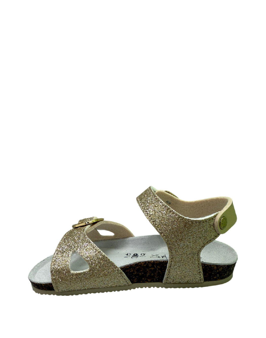 Valchic Sandali Bio per Bambina in Pelle Oro Glitter – Plantare Anatomico e Fibbie Regolabili
