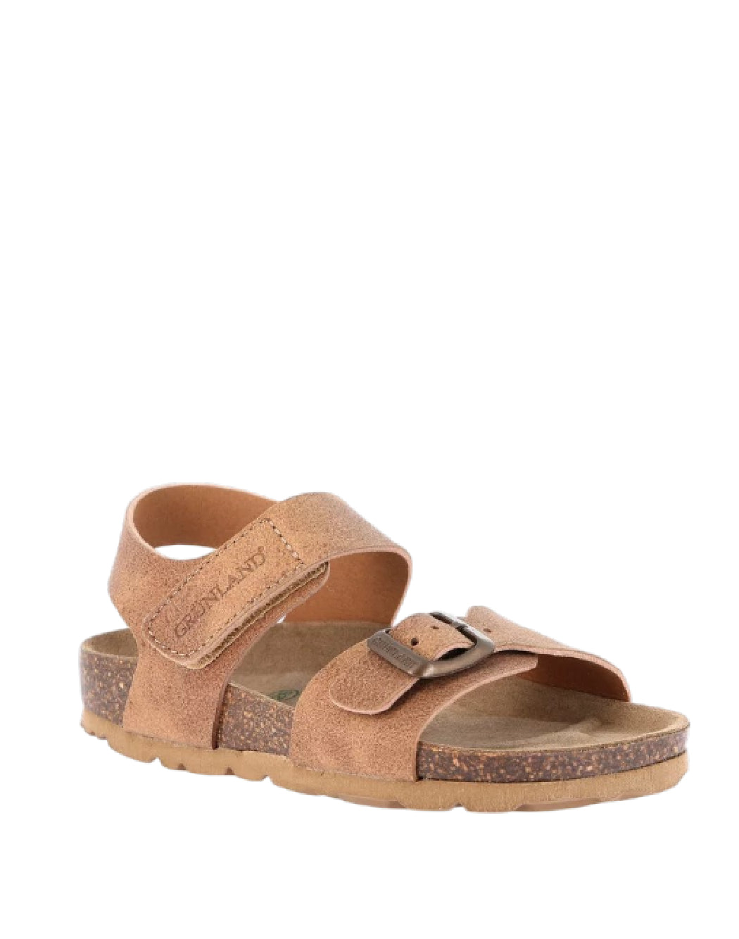 Grunland Sandali Bio bimbo con strappo - Terra con Plantare in Sughero