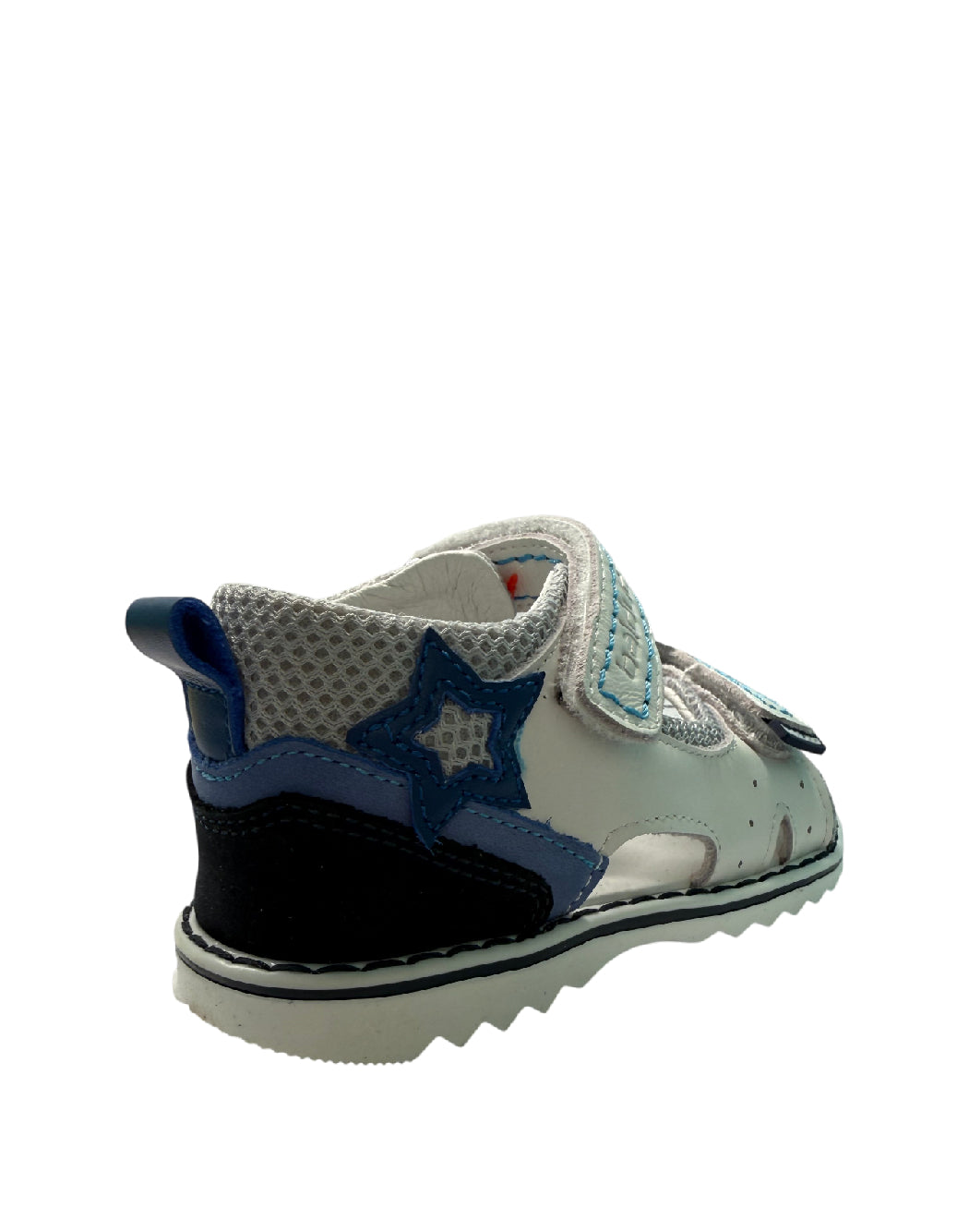 Balducci Sandalo Primi Passi in Pelle bimbo – Bianco e Blu con Dettaglio Stella