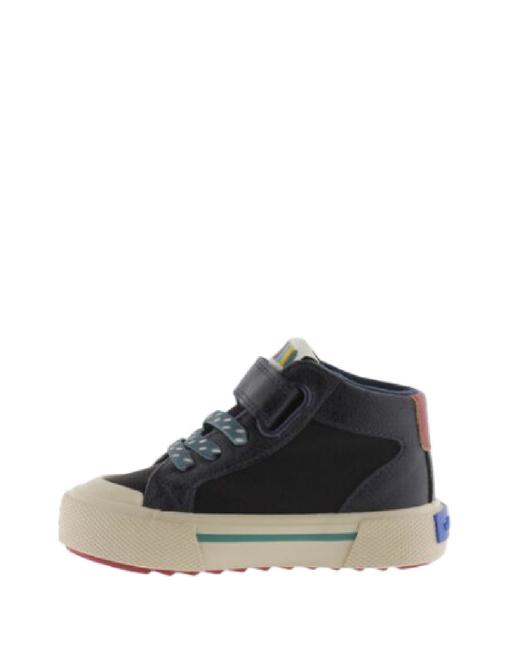 VICTORIA Sneaker Alte Bambino Blu Notte con Strappo e Logo a Contrasto