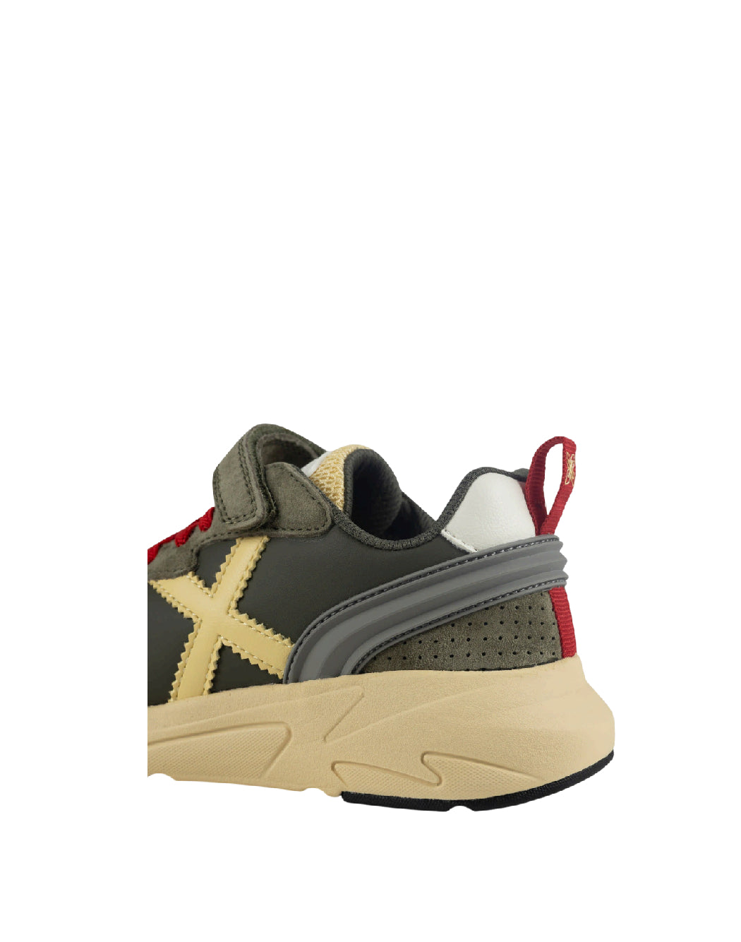 MUNICH MINI TRACK 134 Sneakers da bambino fuoristrada Verde kaki, Beige, Grigio, Rosso e Bianco