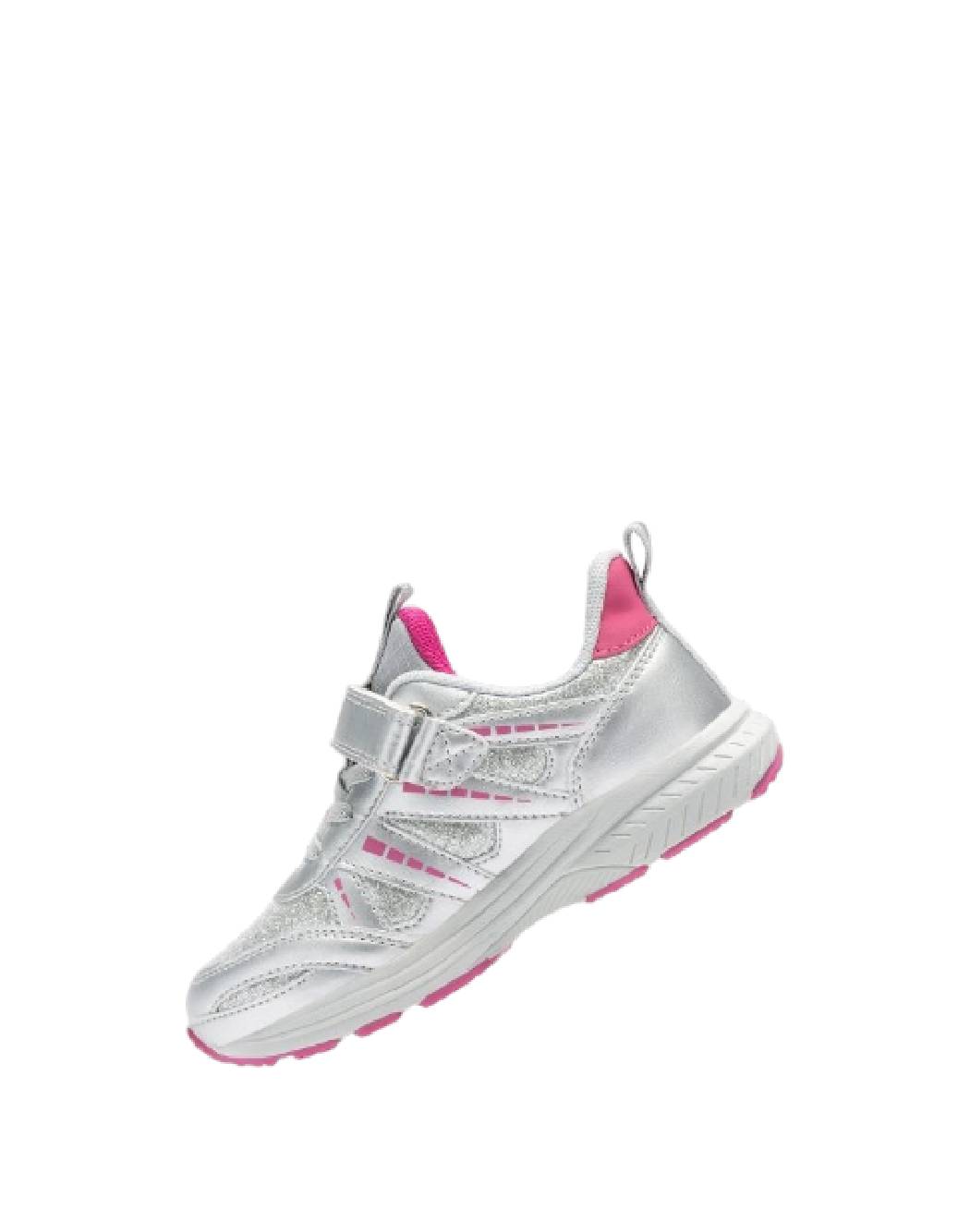 ISTAMAX-Scarpe da Running Bambina Argento e Rosa con Strappo