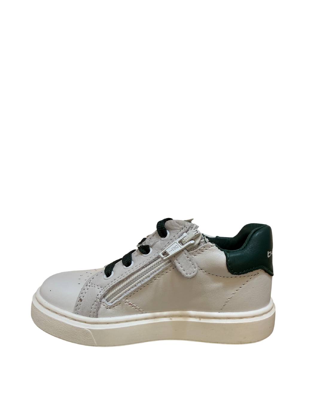 Balducci Sneaker Bambino In Pelle Bianca e Verde con Dettaglio "B"