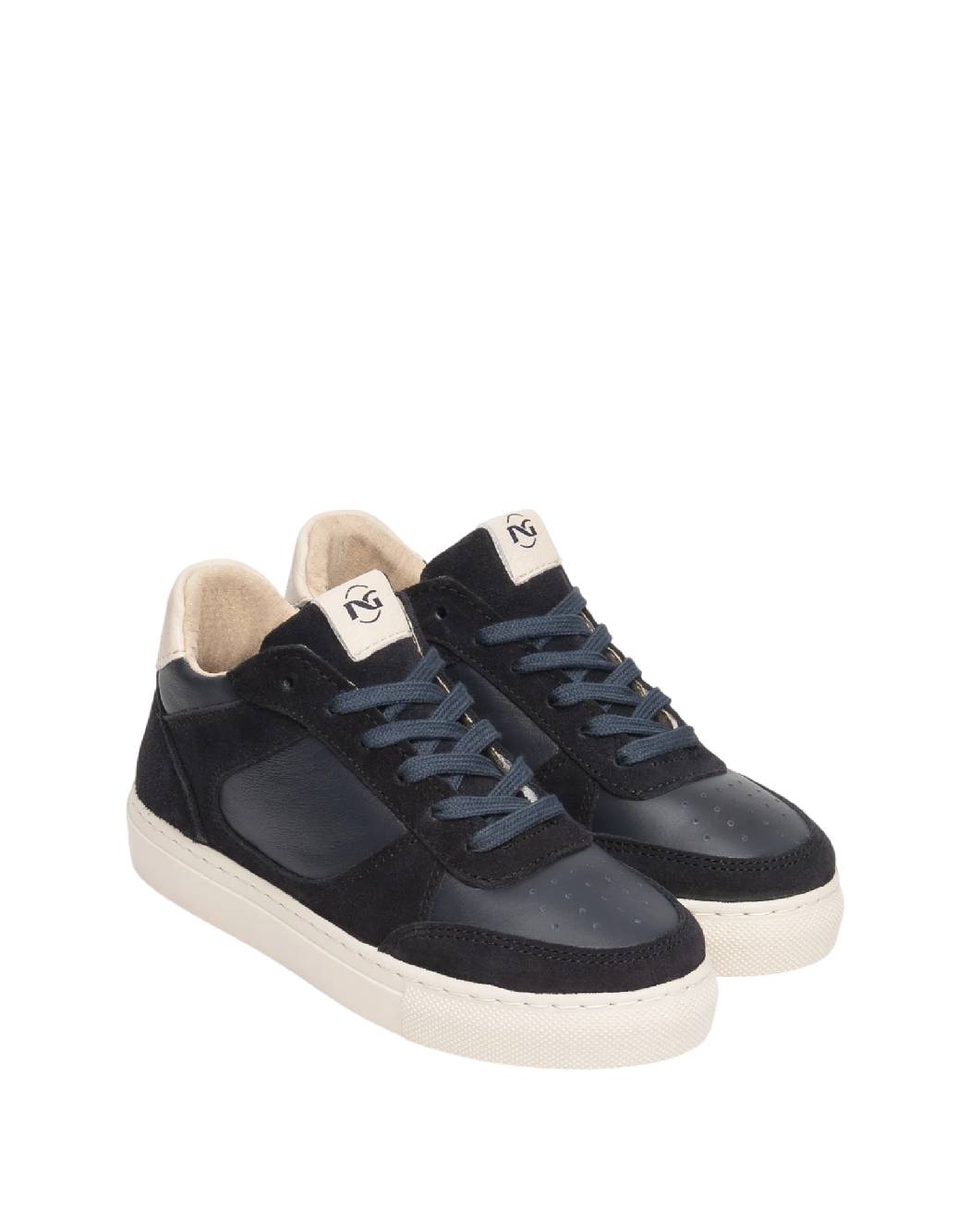 Nero Giardini Sneakers Bambino/Ragazzo in Pelle e Camoscio Blu Notte e Nero