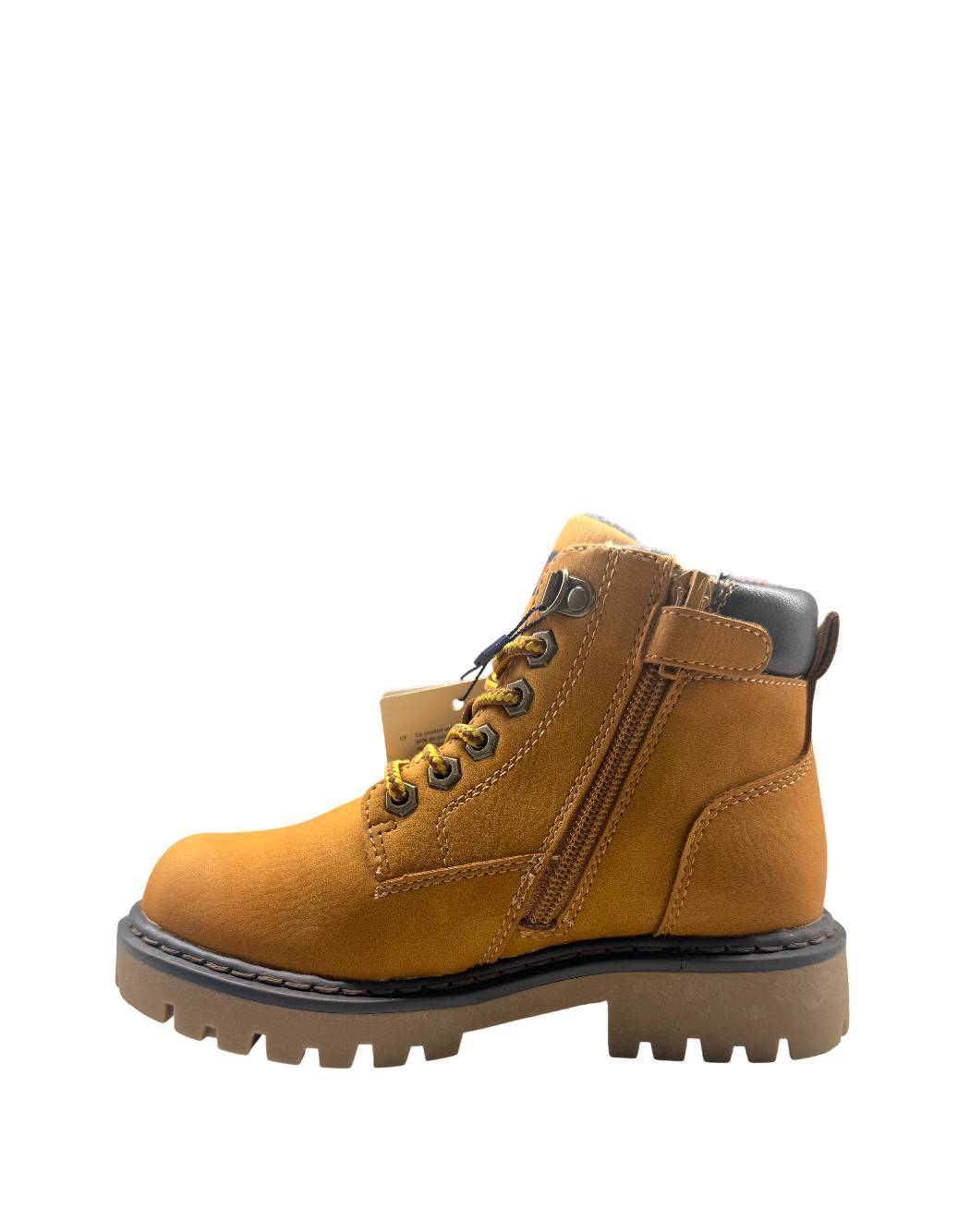 Tommy Hilfiger- Stivaletto Anfibio Bambino Miele con Cerniera Laterale