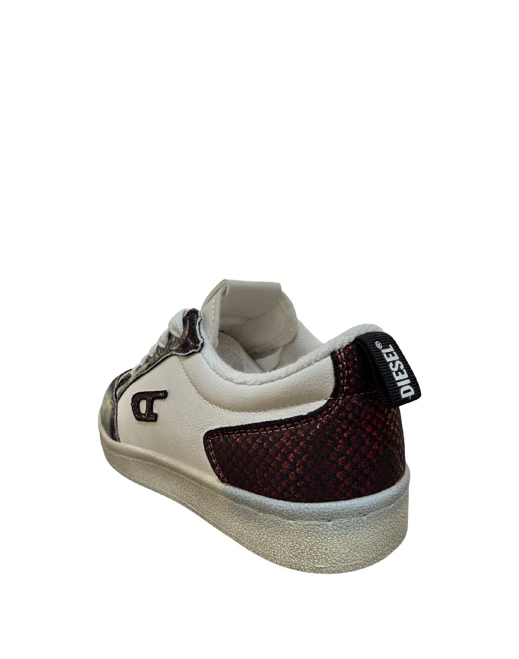 Diesel - Sneaker Bambina/Ragazza Panna con Dettagli Metallizzati e Logo D