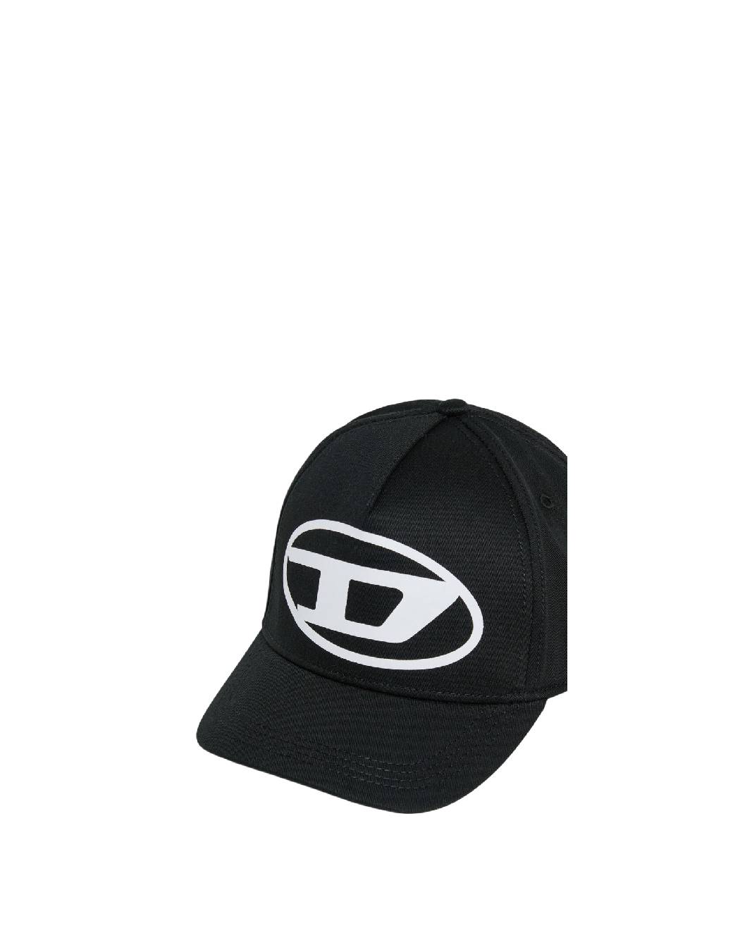 Diesel-Cappello da Baseball Nero con Logo Ovale