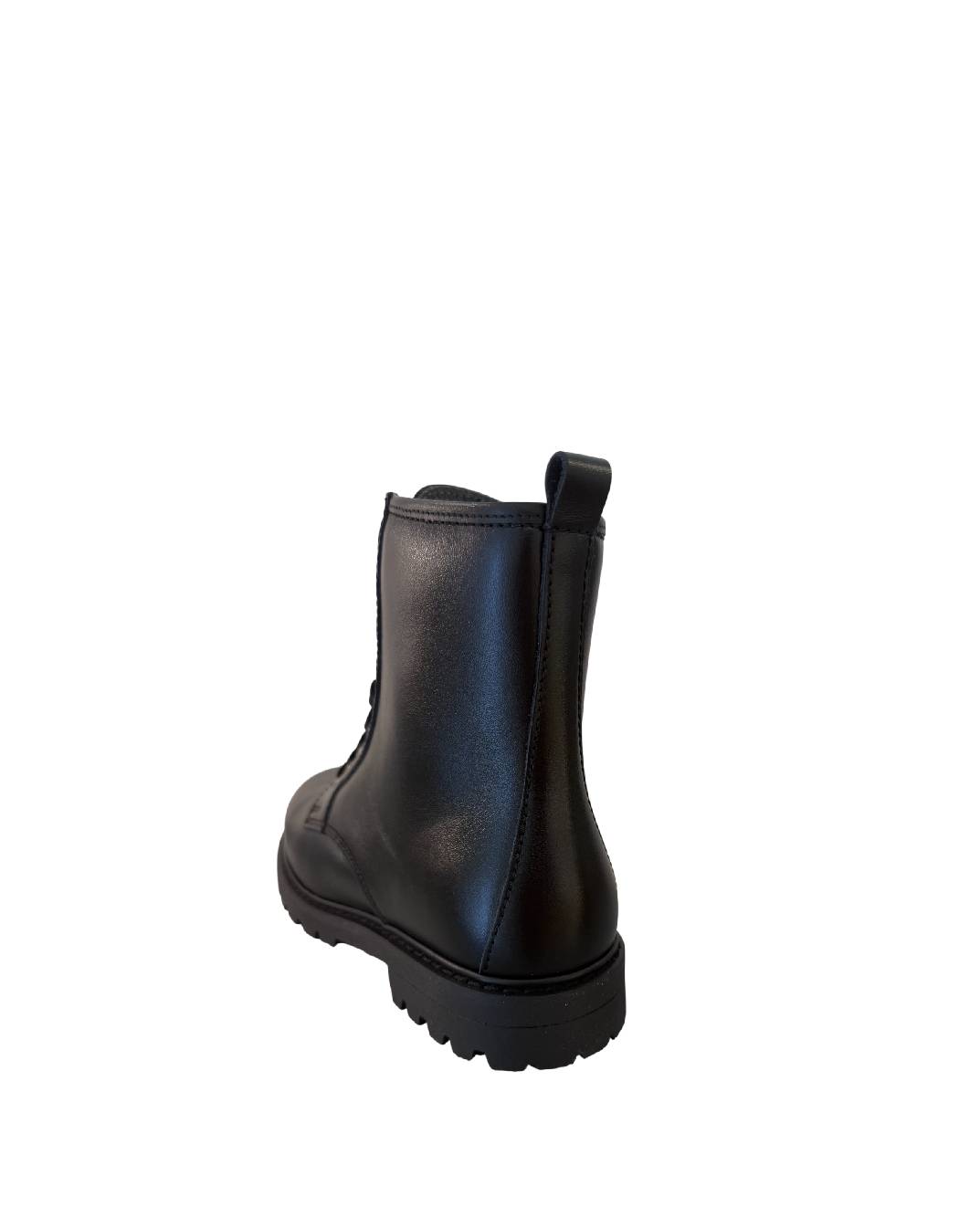 Balocchi Anfibi Classic Neri in Pelle con Zip Laterale e Suola Carrarmato