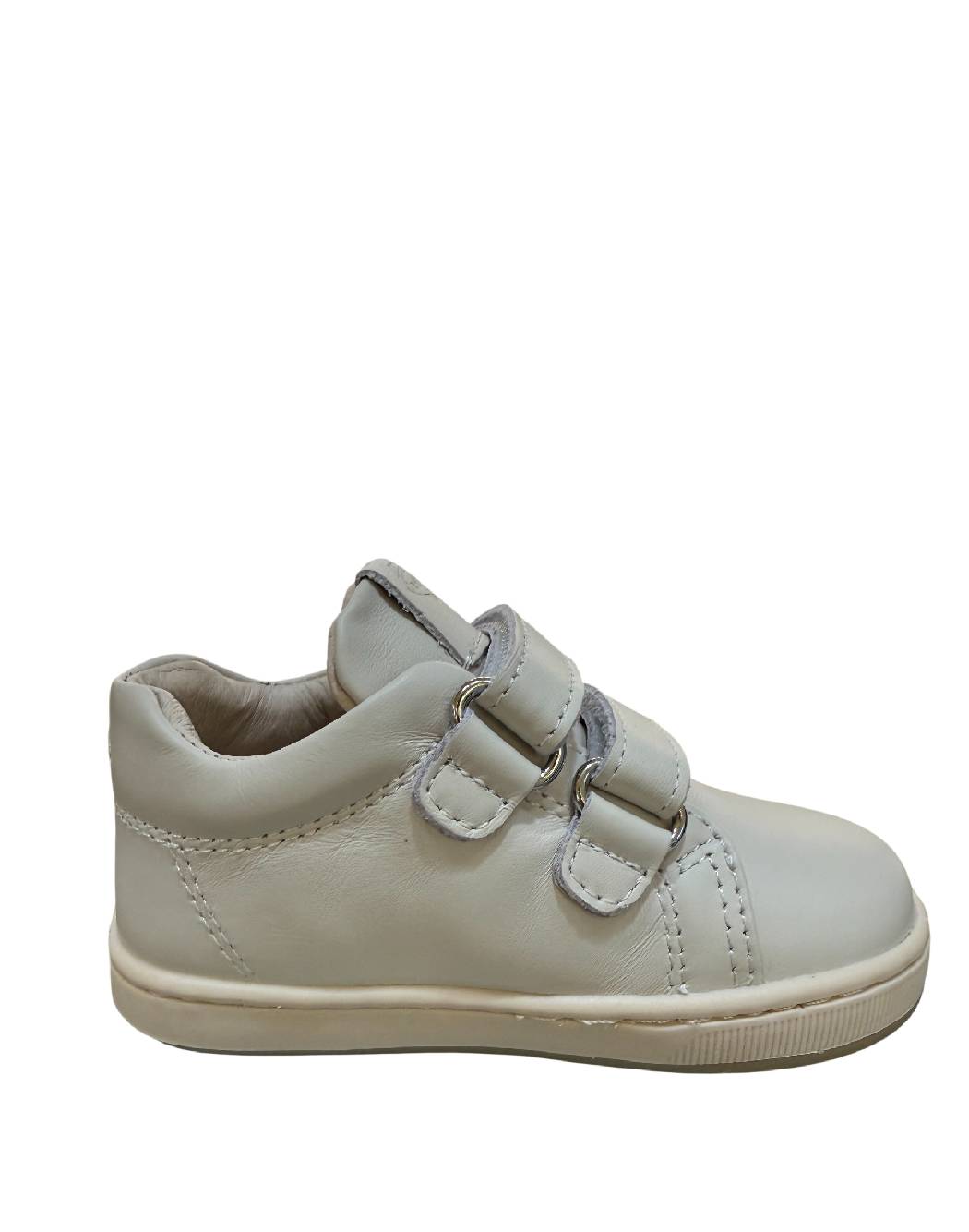 Balducci - Sneakers Bimba in Pelle Panna con Fiore e Velcro