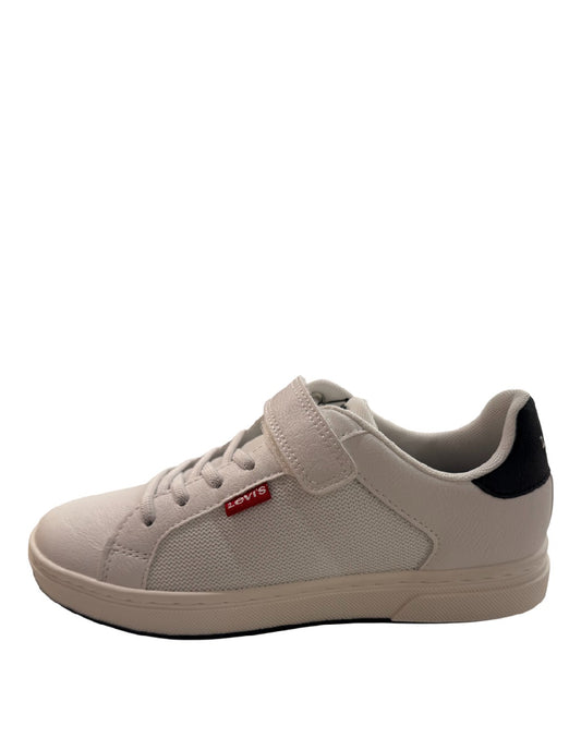 LEVI'S PIPER-SNEAKERS BAMBINO CASUAL BIANCHE CON STRAPPO E LACCI ELASTICI