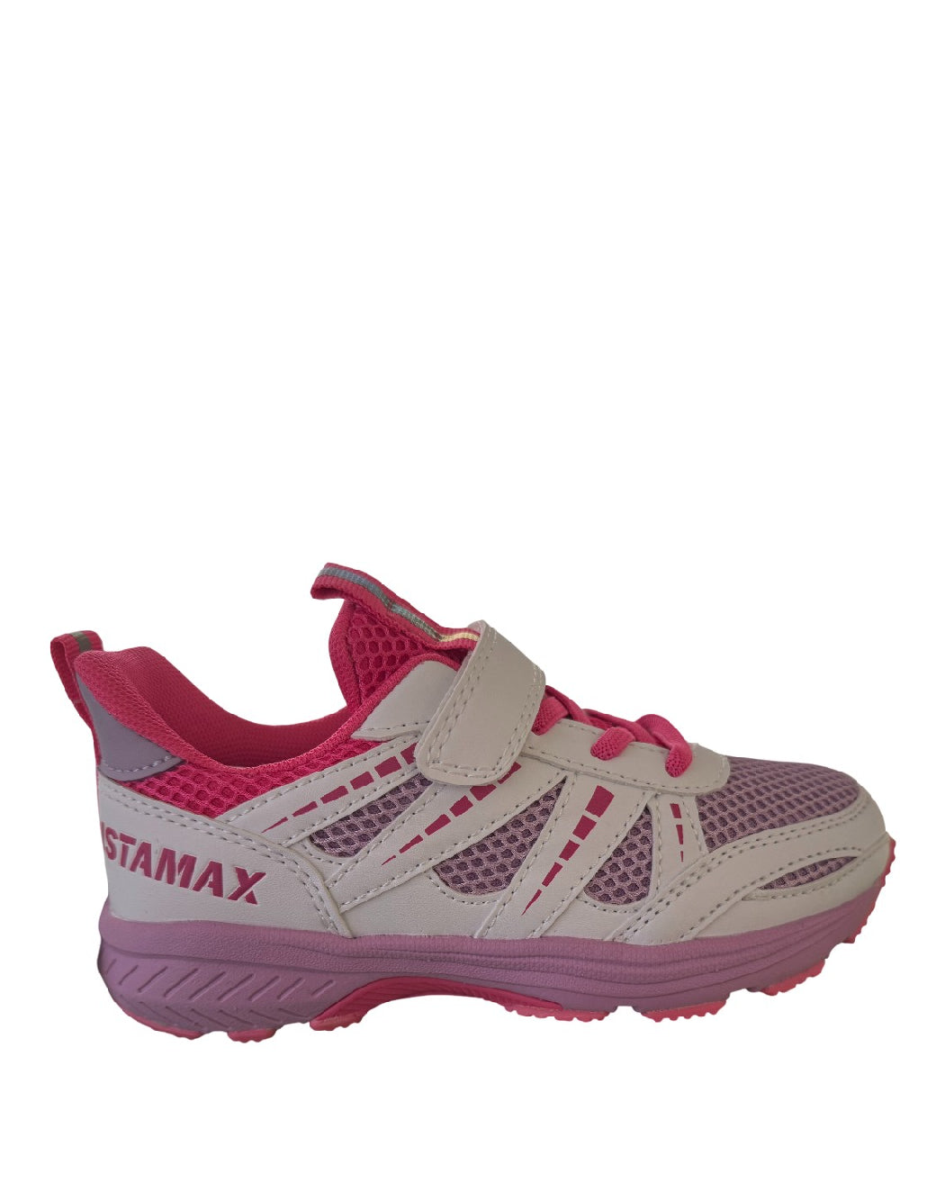 ISTAMAX-SCARPA RUNNING BAMBINA LILLA/FUXIA CON LACCI ELASTICI E STRAPPO