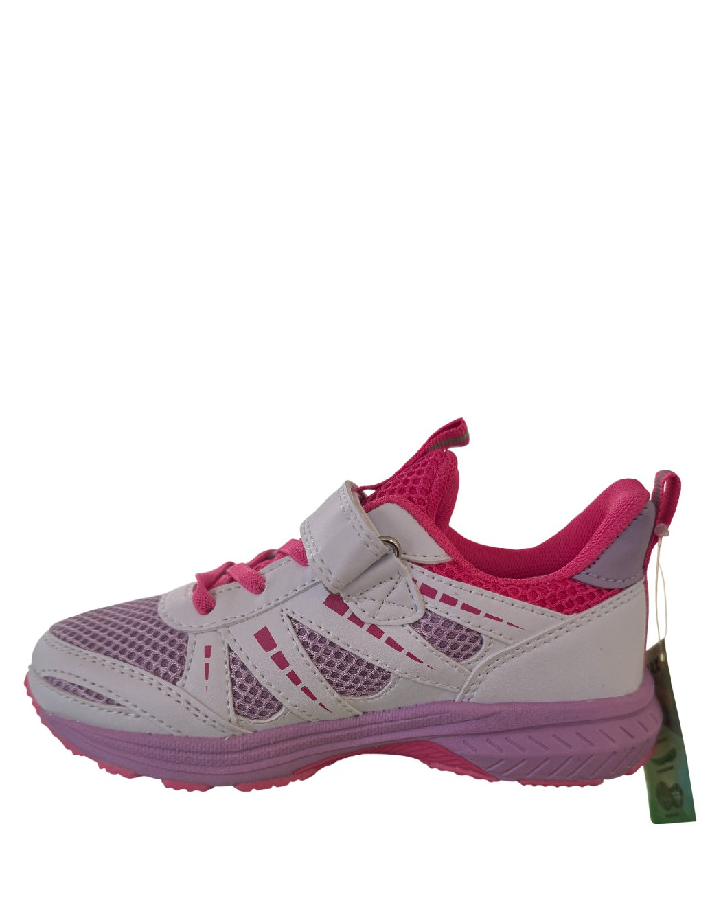 ISTAMAX-SCARPA RUNNING BAMBINA LILLA/FUXIA CON LACCI ELASTICI E STRAPPO