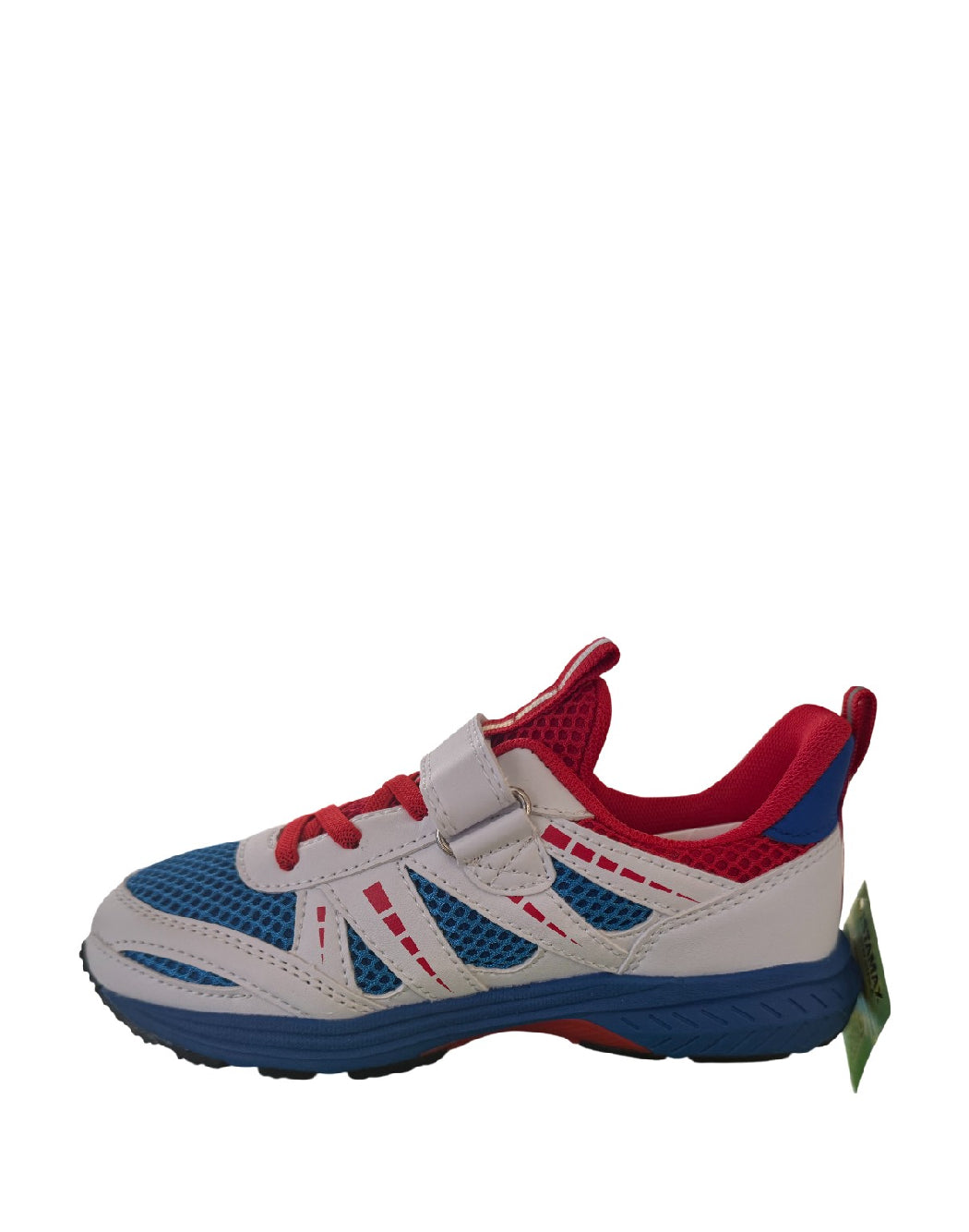 ISTAMAX-SCARPA RUNNING BAMBINO ROYAL/ROSSO CON LACCI ELASTICI E STRAPPO