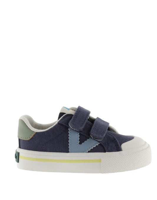 VICTORIA SNEAKERS BAMBINO CON DOPPI STRAPPI-IN TELA BLU