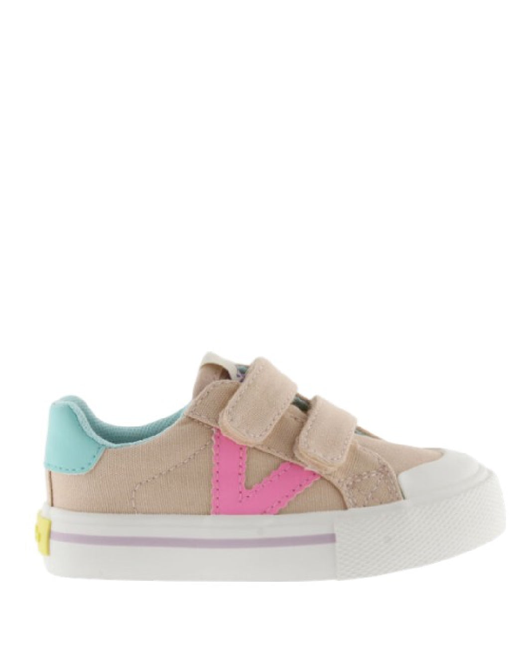 VICTORIA SNEAKERS BAMBINA CON DOPPI STRAPPI-ROSA E LAVANDA CON DETTAGLI PASTELLO