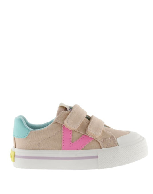 VICTORIA SNEAKERS BAMBINA CON DOPPI STRAPPI-ROSA E LAVANDA CON DETTAGLI PASTELLO