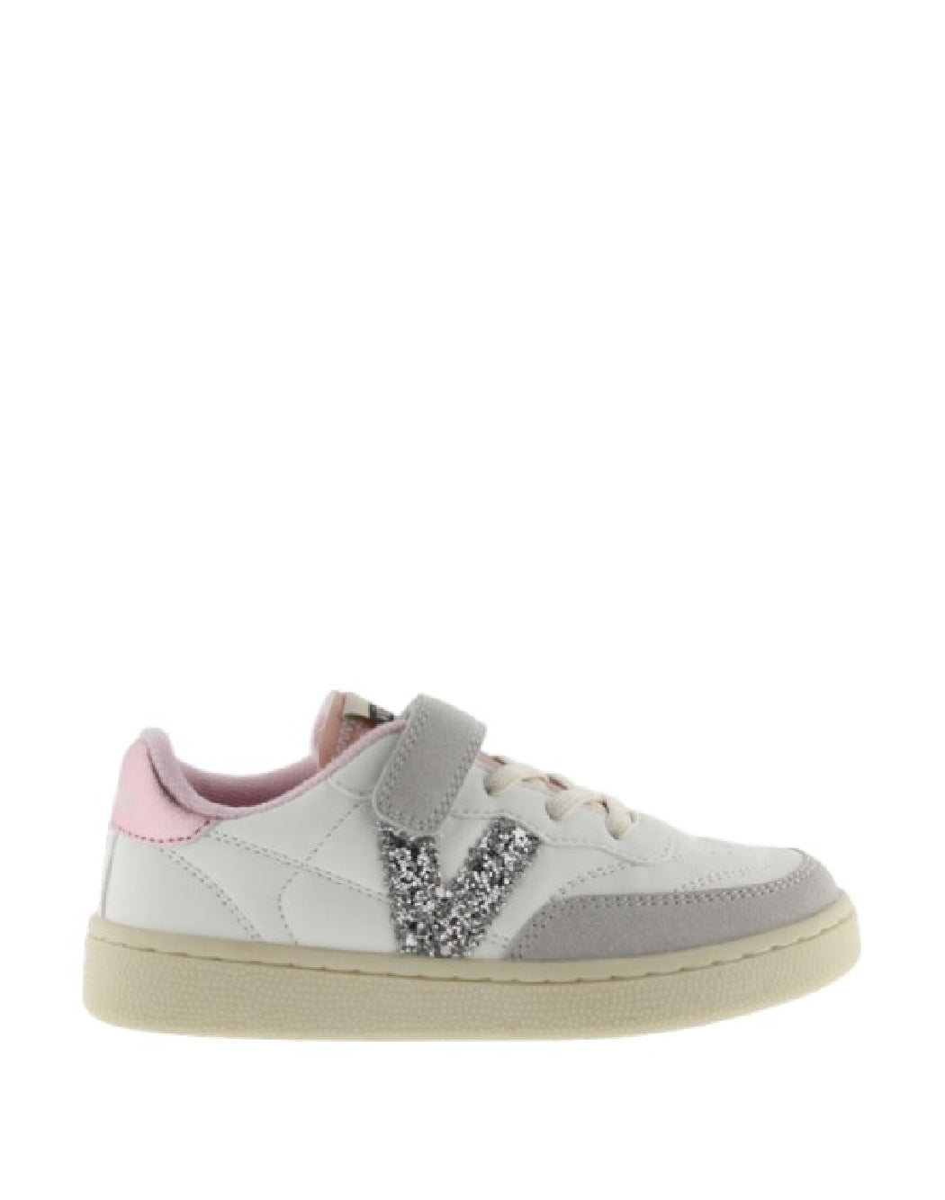 VICTORIA SNEAKERS BAMBINA CON VELCRO E DETTAGLI ROSA E GLITTER