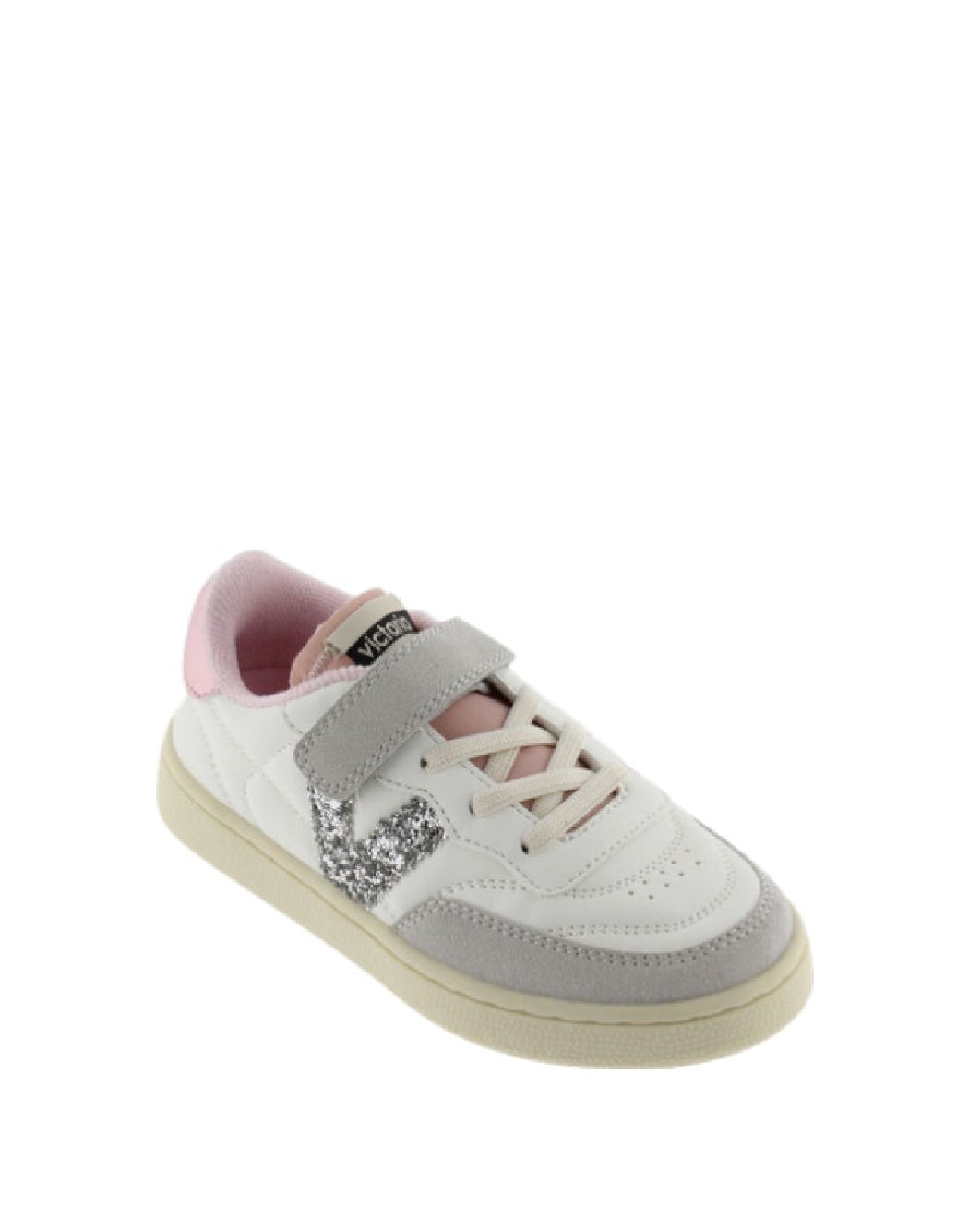 VICTORIA SNEAKERS BAMBINA CON VELCRO E DETTAGLI ROSA E GLITTER