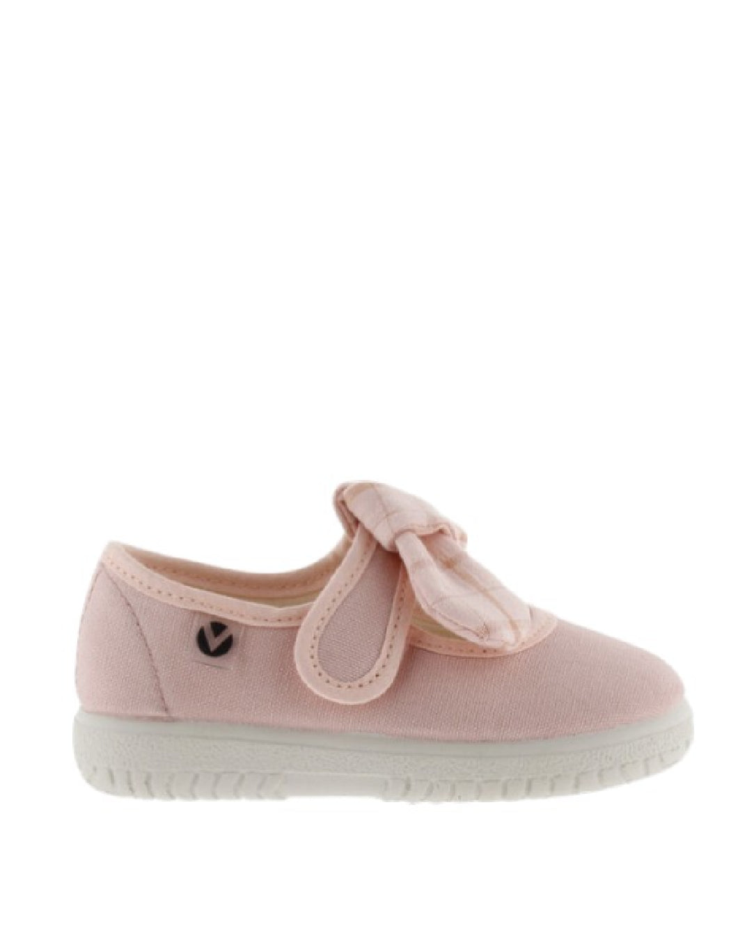 Victoria Ballerine Bambina in Tela Rosa con Fiocco a Quadretti