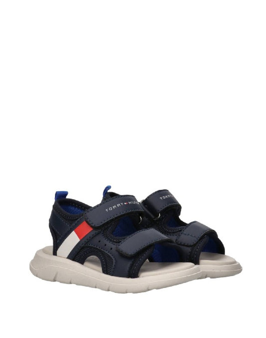 Tommy Hilfiger Sandalo Bambino blu con bandiera iconica e suola comfort