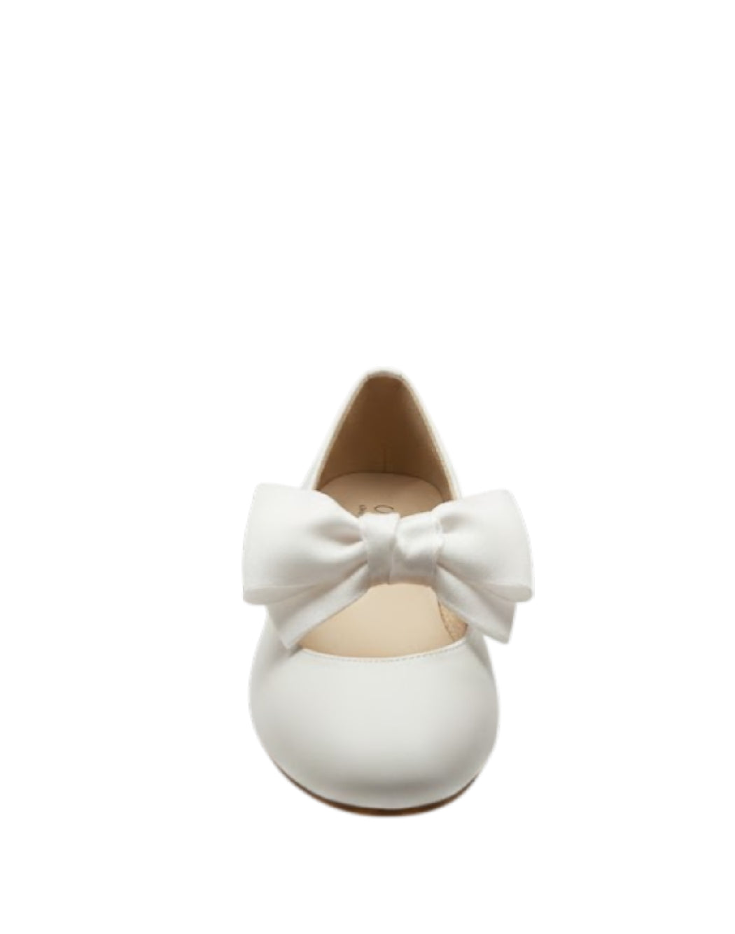 Panyno scarpe cerimonia bambina-Ballerine in pelle bianca con fiocco in organza removibile