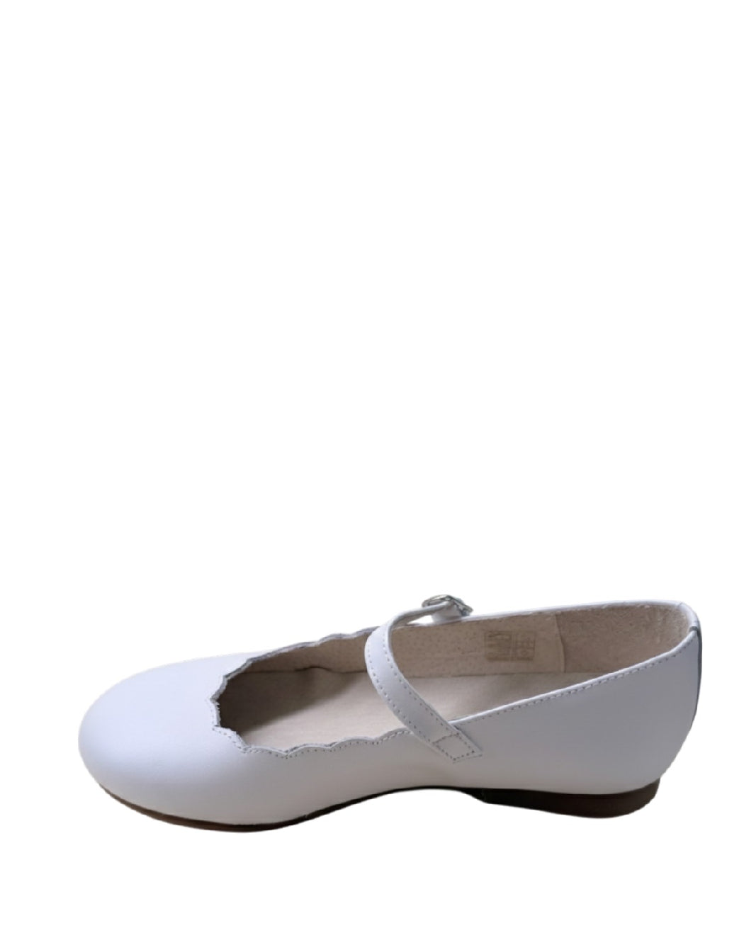 Panyno-Ballerina Bianca con dettaglio smerlato-Scarpa Cerimonia Bambina