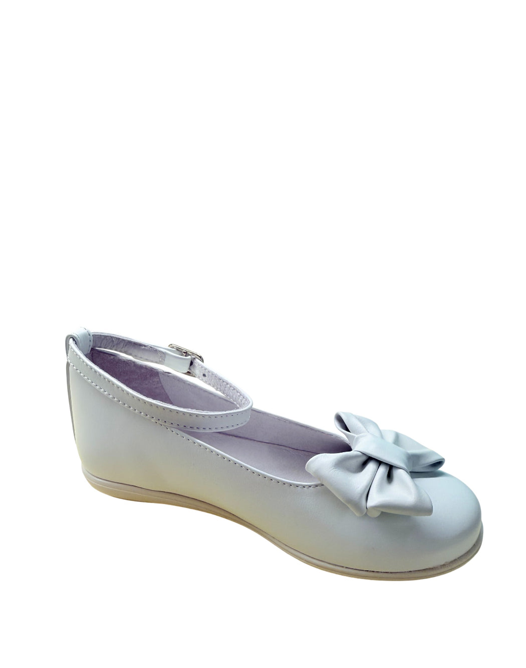 Mister Jerry Ballerine con fiocco - Scarpe Cerimonia Bambina in Bianco Latte