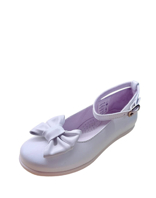 Mister Jerry Ballerine con fiocco - Scarpe Cerimonia Bambina in Bianco Latte
