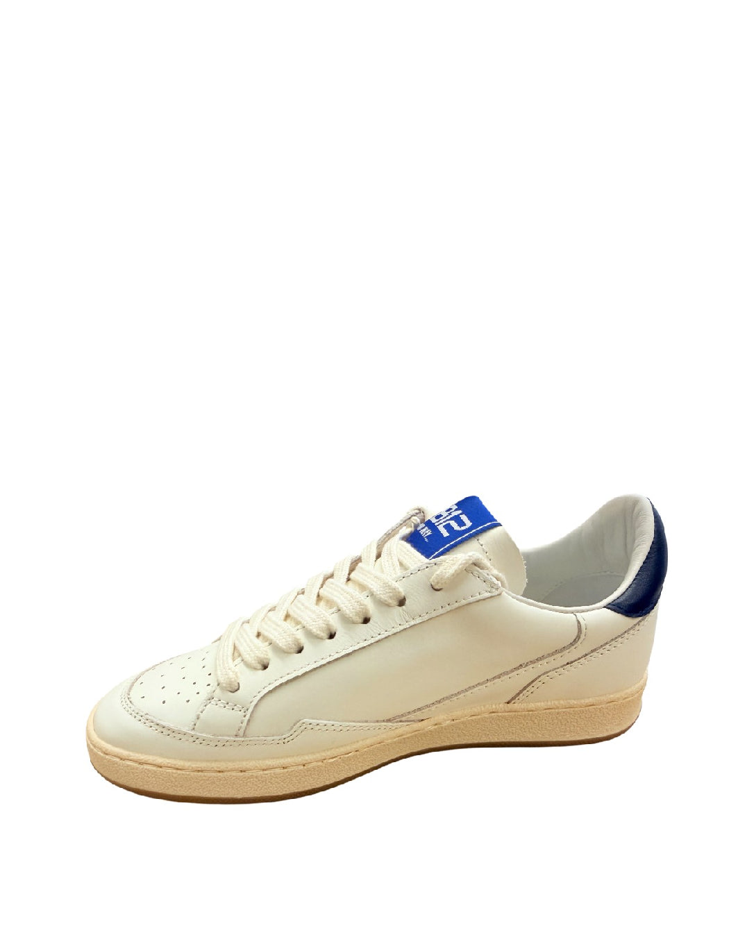 2B12 Sneaker bambino con lacci– Bianca con Dettagli Blu Royal e Suede Grey