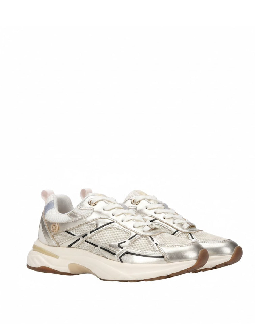 Xti Sneaker "Aura Chrome" – Scarpa Sportiva in Mesh e Rifiniture Laminate Platino