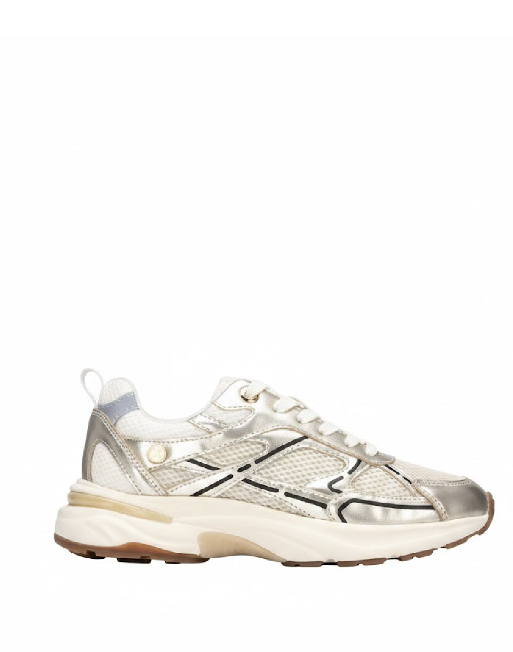 Xti Sneaker "Aura Chrome" – Scarpa Sportiva in Mesh e Rifiniture Laminate Platino