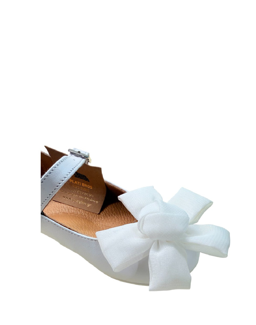 Platis Ballerina in Pelle Bianca con Maxi Fiocco – Elegante e Cerimonia