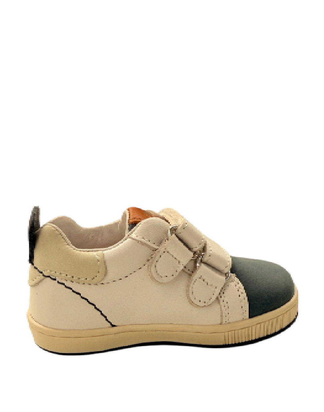 Balducci Sneaker bimbo Primi Passi in Pelle – Bianco e Petrolio con Velcro