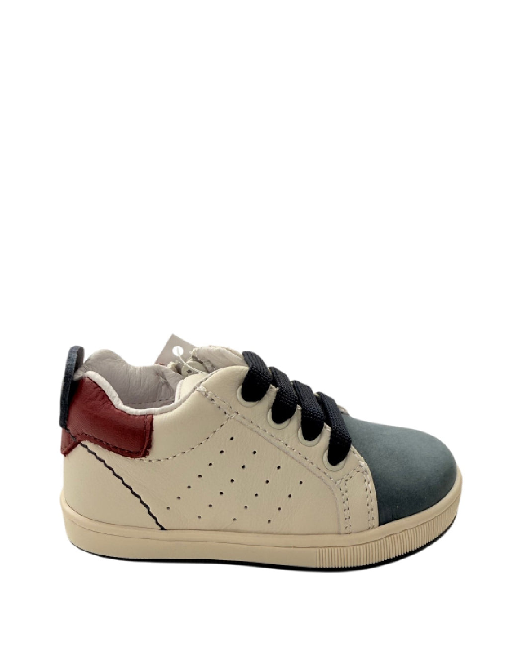 Balducci Sneakers bimbo Primi Passi in Pelle – Design Color-Block Crema, Blu e Bordeaux