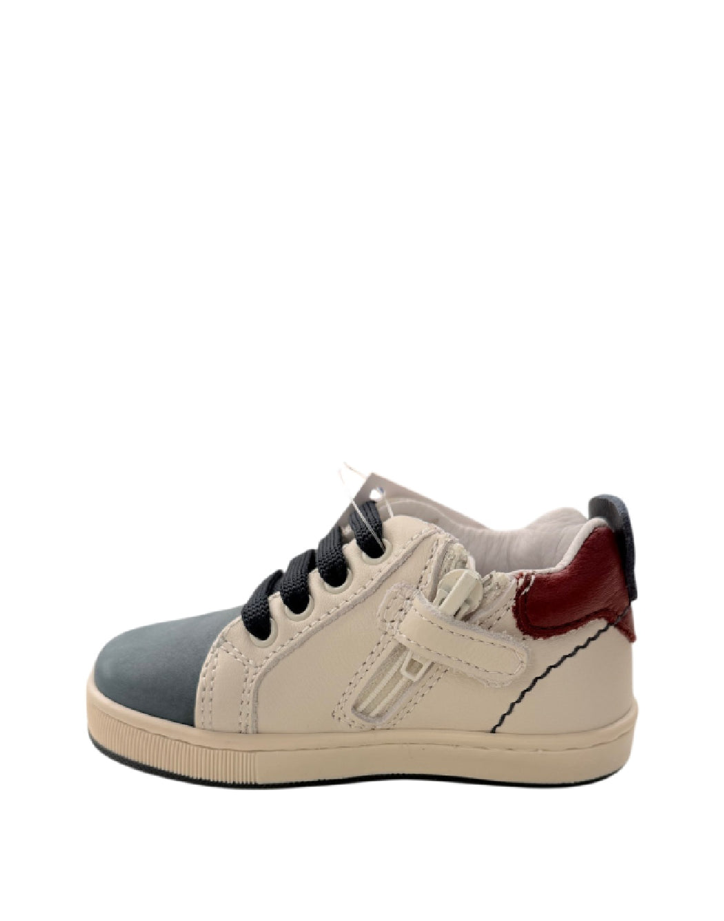 Balducci Sneakers bimbo Primi Passi in Pelle – Design Color-Block Crema, Blu e Bordeaux