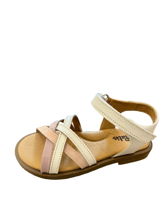Platis Sandali Bimba con Listini Incrociati Multi-Pastello