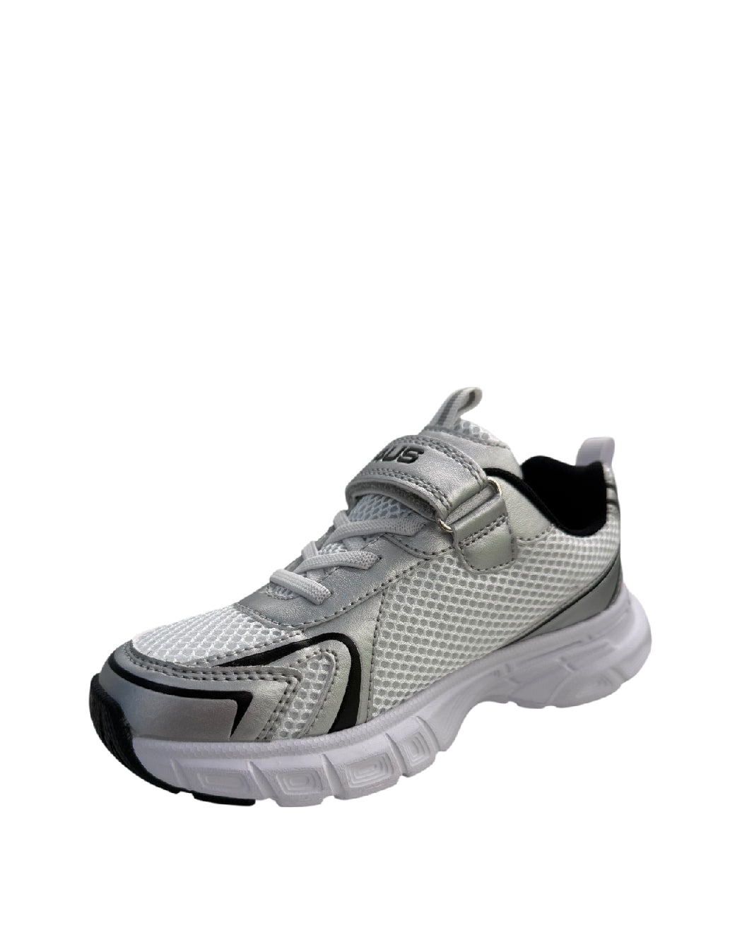 4Us Paciotti Sneakers- Silver/Black e Mesh con Velcro