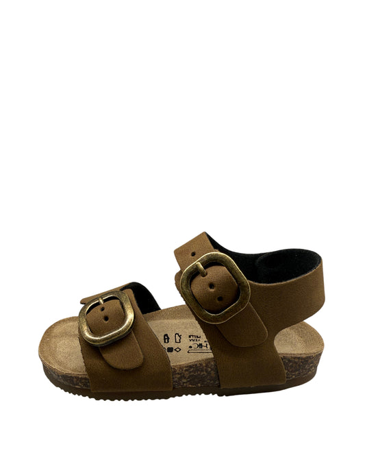 Valchic Sandalo Bio per Bambino in Vera Pelle – Doppio Cinturino con Fibbie -Noce