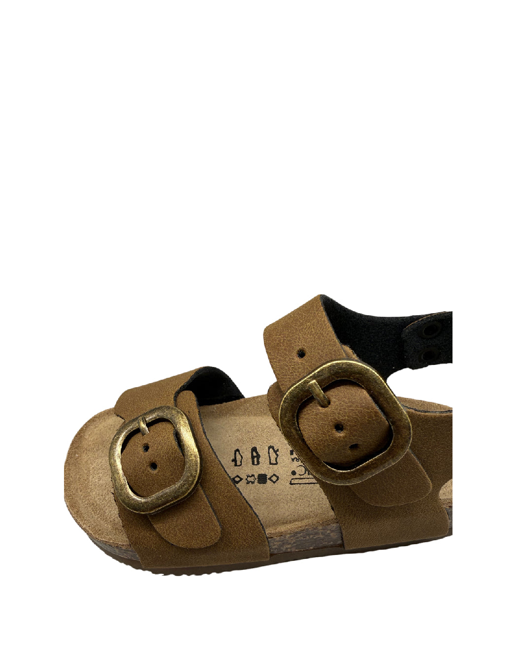 Valchic Sandalo Bio per Bambino in Vera Pelle – Doppio Cinturino con Fibbie -Noce