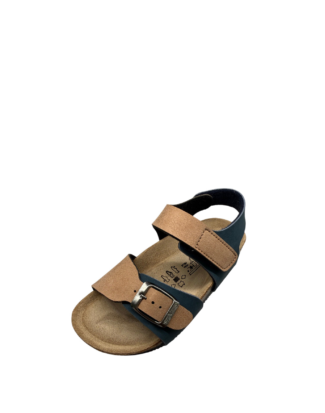 Valchic Sandali Bio Bimbo in Vera Pelle – Blu Navy e Cuoio con Plantare Ergonomico