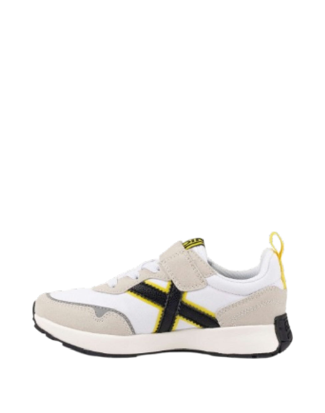 MUNICH MINI XEMINE Sneaker Bambino Bianco, Grigio e Giallo con Strappo