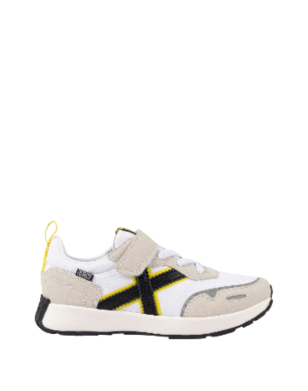 MUNICH MINI XEMINE Sneaker Bambino Bianco, Grigio e Giallo con Strappo