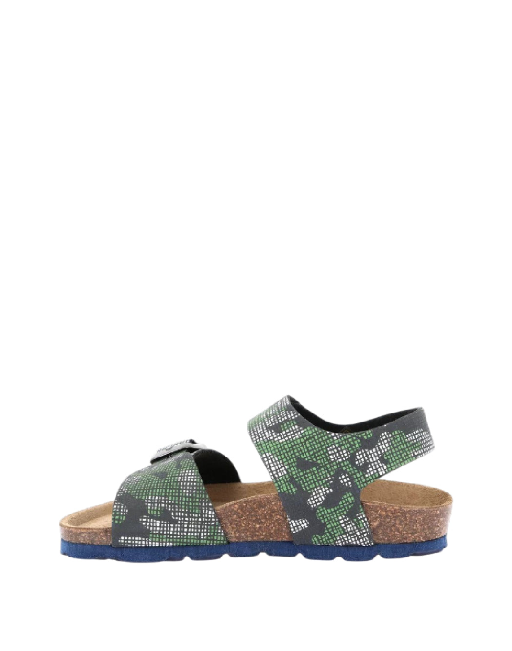 Grunland Sandali Bio bimbo con strappo - Fantasia Camouflage Verde e Grigio