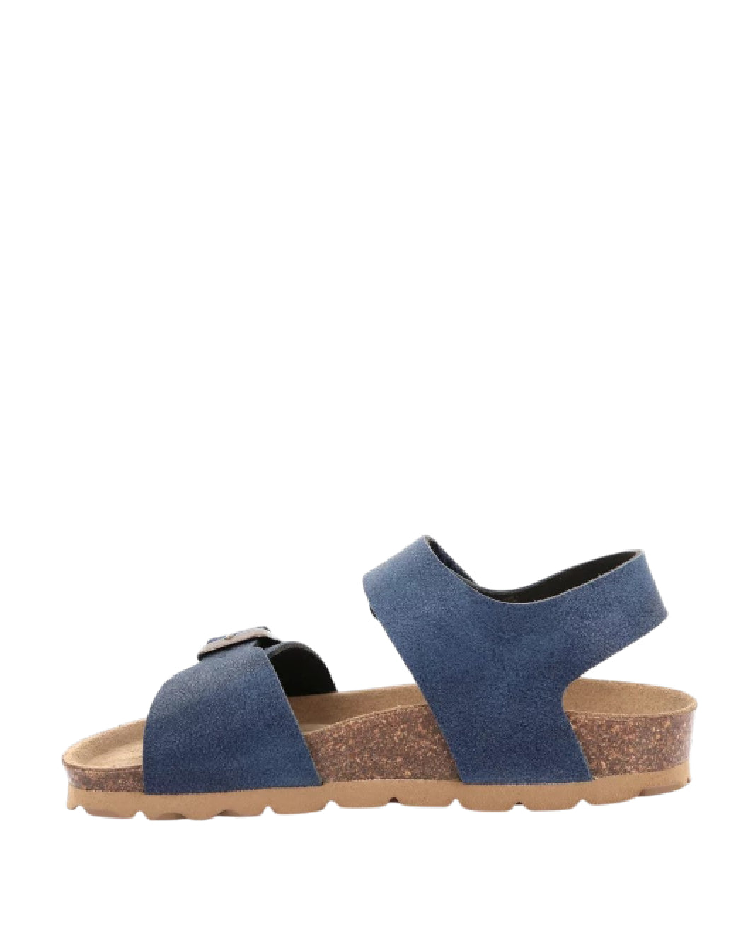 Grunland Sandali Bio bimbo con strappo - Nabuk blu con Plantare in Sughero