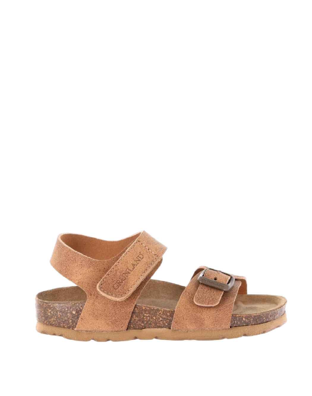 Grunland Sandali Bio bimbo con strappo - Terra con Plantare in Sughero